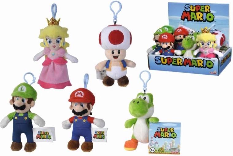 Portachiavi peluche Super Mario 12,5 cm – mix personaggi