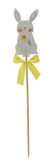 Puntale pasquale con coniglietto 4 × 7,5 cm – set 12 pz, mix di 2 motivi