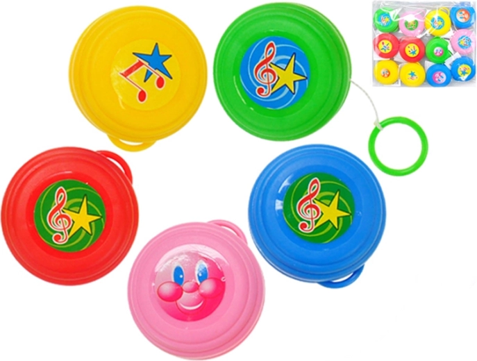 Yo-yo in plastica 5,5 cm – 5 colori, set da 12 pezzi in sacchetto