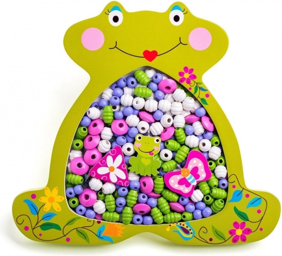 Perline di legno da infilare - ranocchia