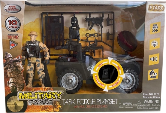 Set militare con veicolo e accessori con effetti