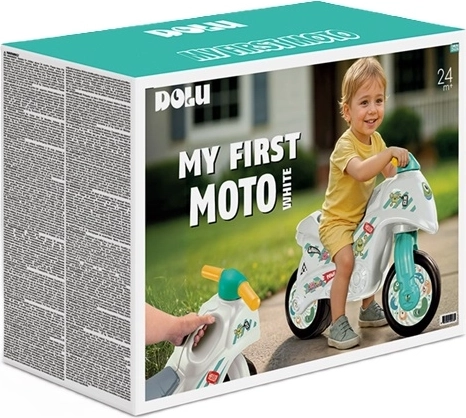 DOLU cavalcabile per bambini a forma di moto bianco-verde