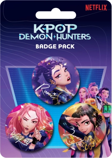 Set di badge K-pop Demon Hunters – 3 pezzi