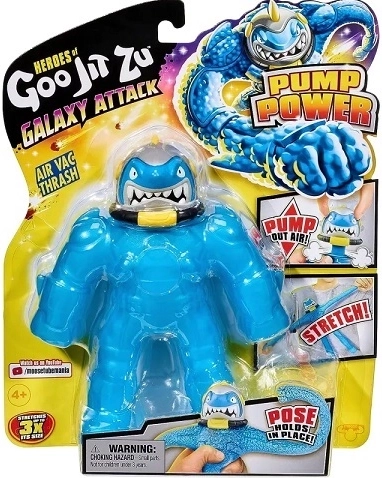 Action figure allungabile Goo Jit Zu Galaxy Attack Air Vac Thrash con pompa