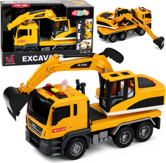 Camion con escavatore con luci, suoni e trazione 1:14 - 1 pezzo