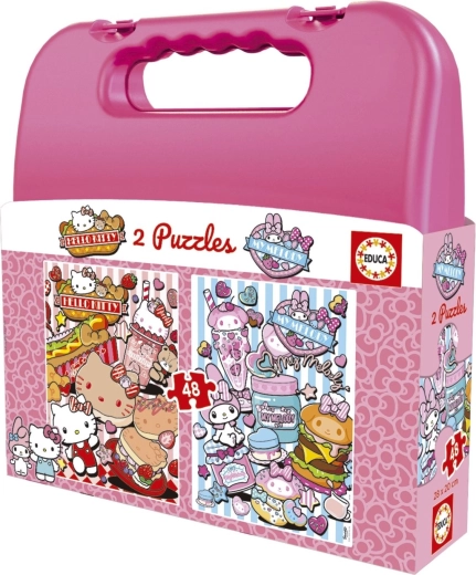Puzzle EDUCA in valigetta Hello Kitty e gli amici 2 × 48 pezzi