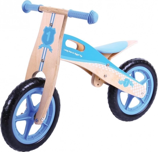 Bigjigs Toys bicicletta senza pedali in legno blu
