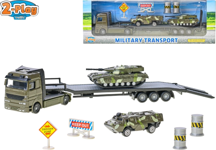 2-Play Traffic trasportatore militare con veicoli blindati 1:60
