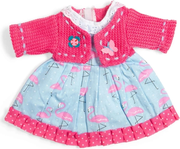 Bigjigs Toys vestito con fenicotteri e cardigan rosa per bambola da 34 cm