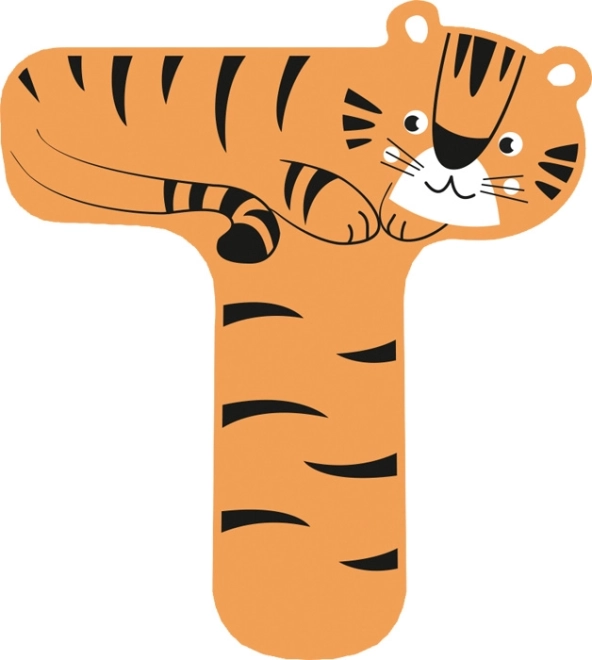 Lettera T in legno con tigre small foot