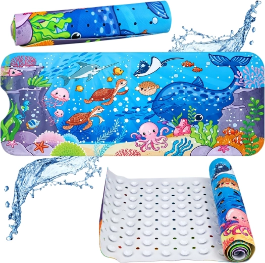 Tappetino antiscivolo per vasca da bagno Mondo sottomarino 100 × 40 cm