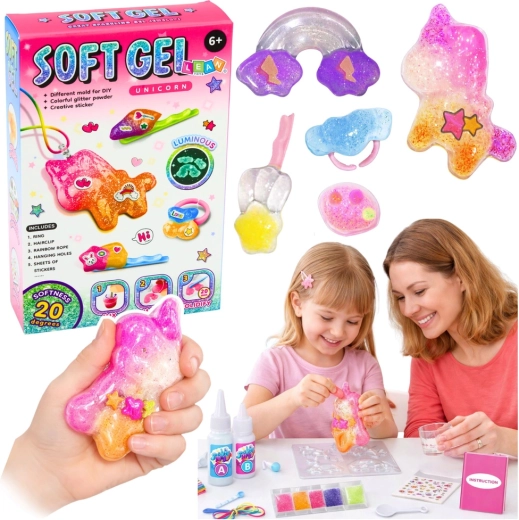 Set creativo Soft Gel unicorno – gioielli e figurine fai-da-te luminosi