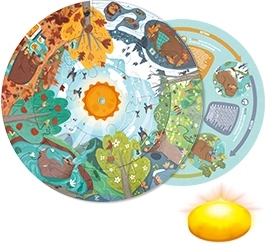 Puzzle delle quattro stagioni con sole LED