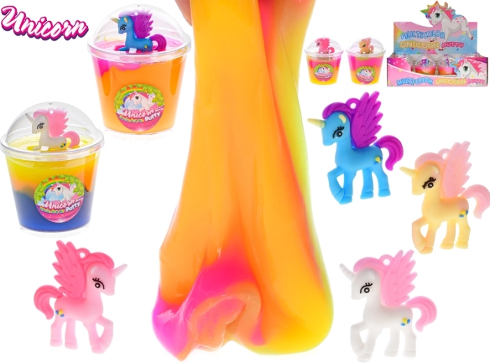 Slime unicorno arcobaleno in vasetto