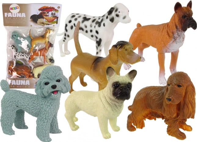 Set di 6 figurine di cani – figurine realistiche di razze