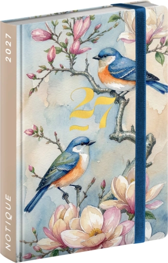 Agenda settimanale Notique tascabile da borsetta Uccelli 2027 (9,8 × 14,5 cm)