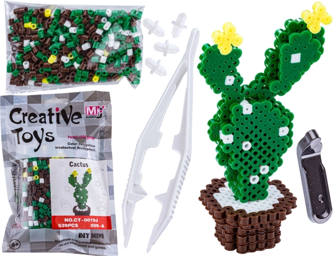 Perline da stirare 3D – sagoma fiore cactus in vaso (sacchetto) - 1 pezzo