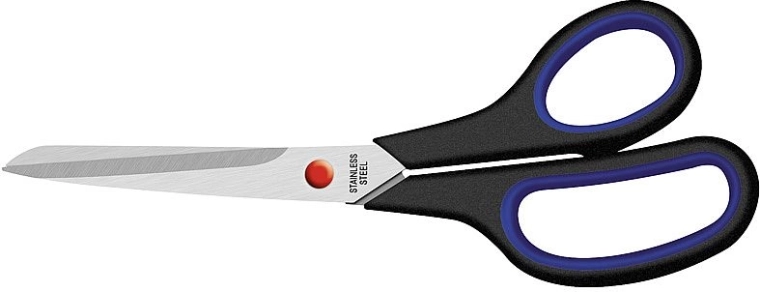 Forbici 23 cm con impugnatura morbida, nere