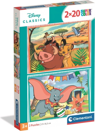 Puzzle 2x20 Super Color DISNEY CLASSICS – IL RE LEONE e DUMBO Clementoni
