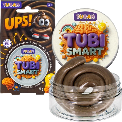 Pasta modellabile sensoriale Tubi Smart Ups! marrone con glitter