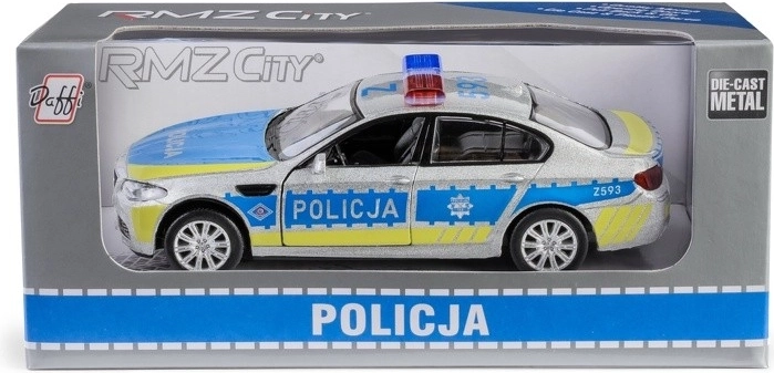 Modello di auto della polizia BMW M5 1:32 con funzione pull-back