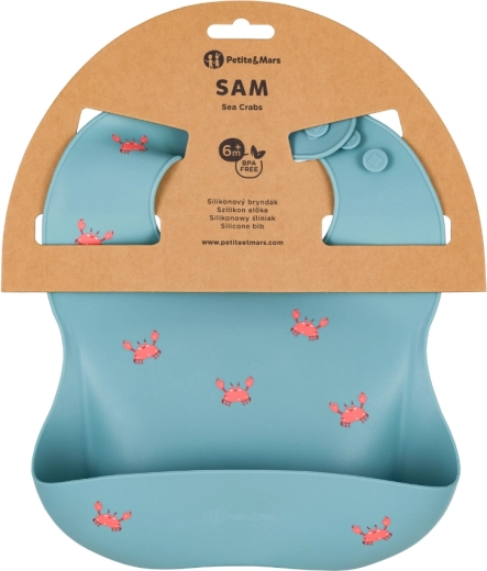 Petite&Mars bavaglino in silicone Take&Match Sea Crabs