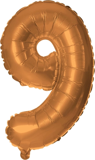 Palloncino in foil cifra 9 30 cm bronzo TORO