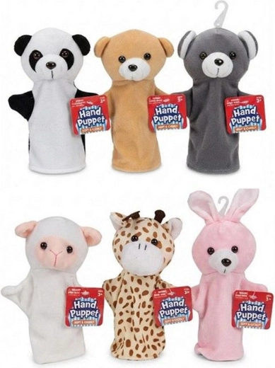 Marionetta da mano in peluche a forma di animaletto 20 cm assortiti - 1 pezzo