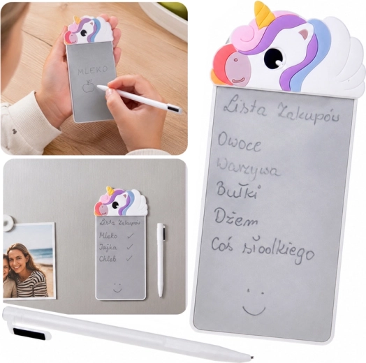 Blocco appunti magnetico da frigo unicorno con stilo per scrivere