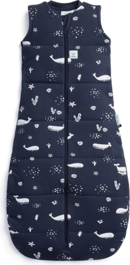 Ergopouch sacco nanna per bambini in cotone organico Jersey Whale 2,5 TOG (3–12 mesi, 6–10 kg)