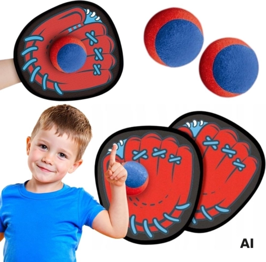 Woopie gioco di lancio e presa con palette in velcro e palline (5 pezzi)