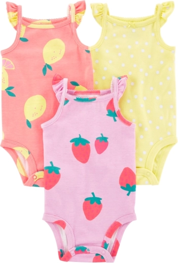 CARTER'S body a spalline Dots Fruit per bambine 3 pz – 3 m