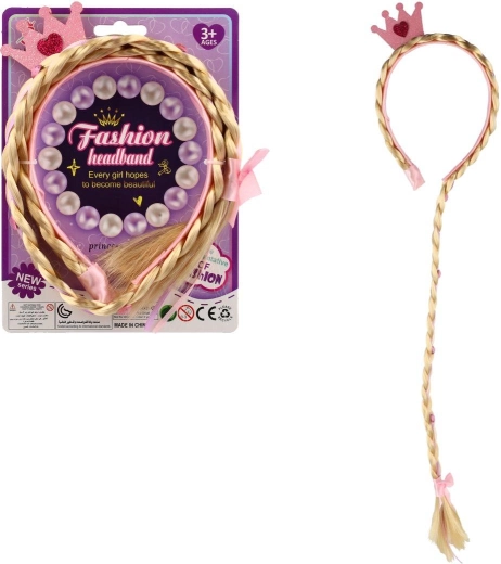 Cerchietto da principessa con treccia bionda 65 cm