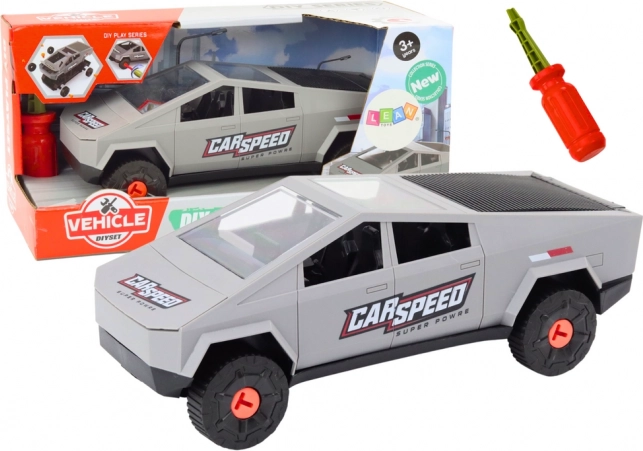 Auto da montare per bambini con cacciavite – grigio