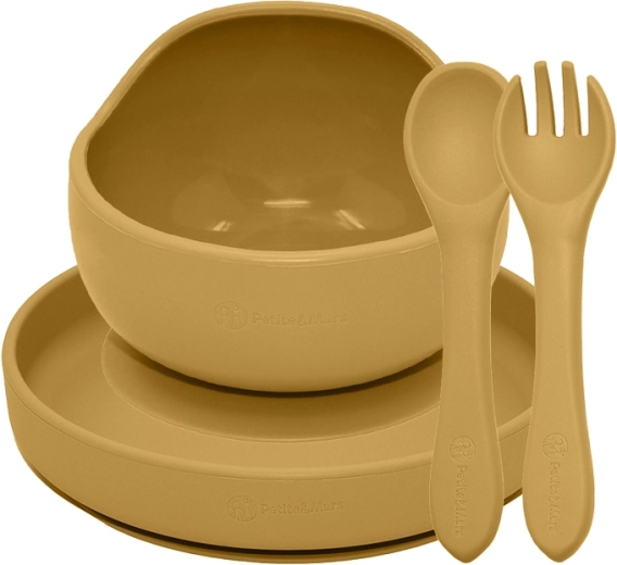 Petite&Mars set pappa in silicone TAKE&MATCH 3 pz intense ochre 6m+