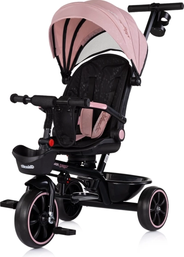 Triciclo per bambini con cappottina 2in1 Powder Pink CHIPOLINO Max Sport