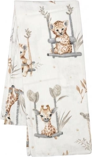 Pannolino in flanella con stampa New Baby Zoo beige