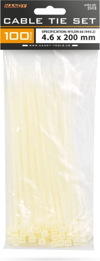 Fascette stringicavo 200 × 4,6 mm trasparenti, 100 pezzi