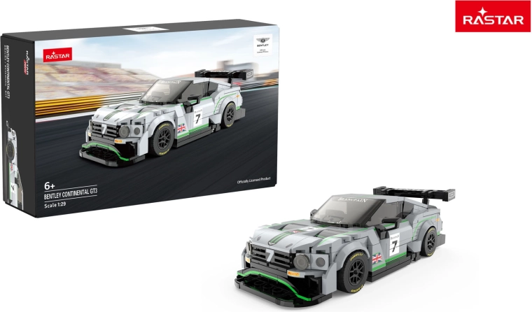 Set di costruzione auto Rastar Bentley Continental GT3 grigio 1:29