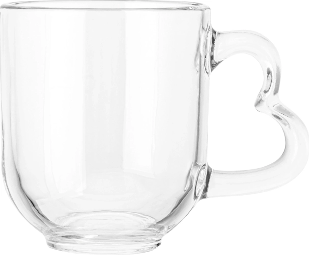 Tazza in vetro Altom Design con manico a cuore 310 ml