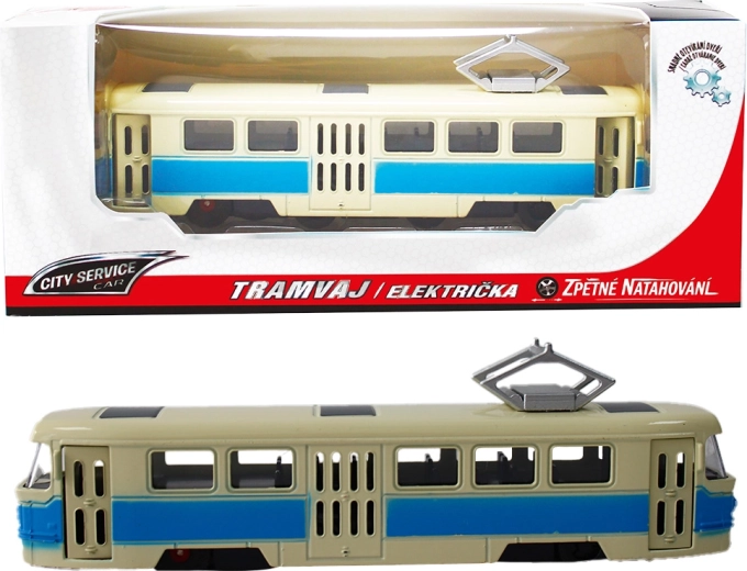 Tram in metallo 1:90 blu