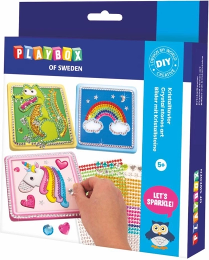 Quadri diamantati 3 pz con accessori in scatola 18 × 21 cm