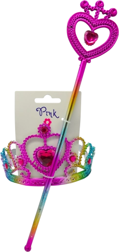 Set corona e bacchetta magica per piccole principesse