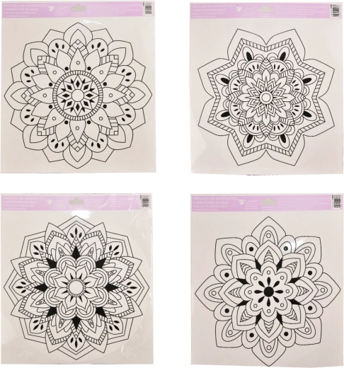Pellicola per finestra da colorare mandala 30 × 34 cm (4 varianti)