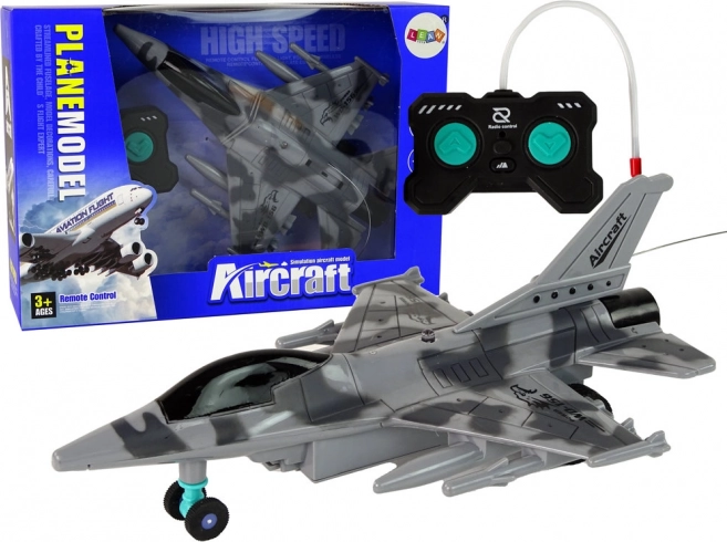 Jet RC per bambini con luci – grigio