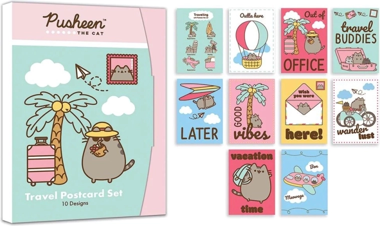Set di cartoline Pusheen – 10 pezzi in scatola regalo