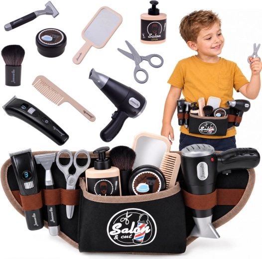 Set da barbiere per bambini con cintura e accessori