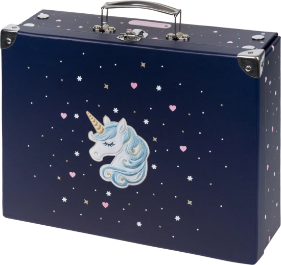 Baagl valigetta scolastica pieghevole Unicorn Gold con rinforzi metallici
