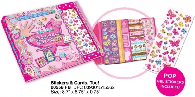 Set di adesivi e carte Farfalle