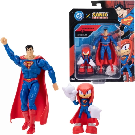 Jakks Pacific set di personaggi Knuckles nei panni di Superman e Superman (Sonic the Hedgehog x DC Comics)
